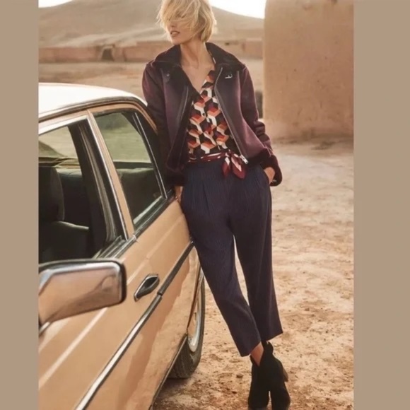 Anthropologie Cartonnier Linework Pleated Striped Trousers 31965 - Picture 3 of 16
